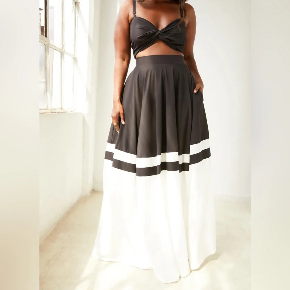 Rebdolls Black and White Skirt Set